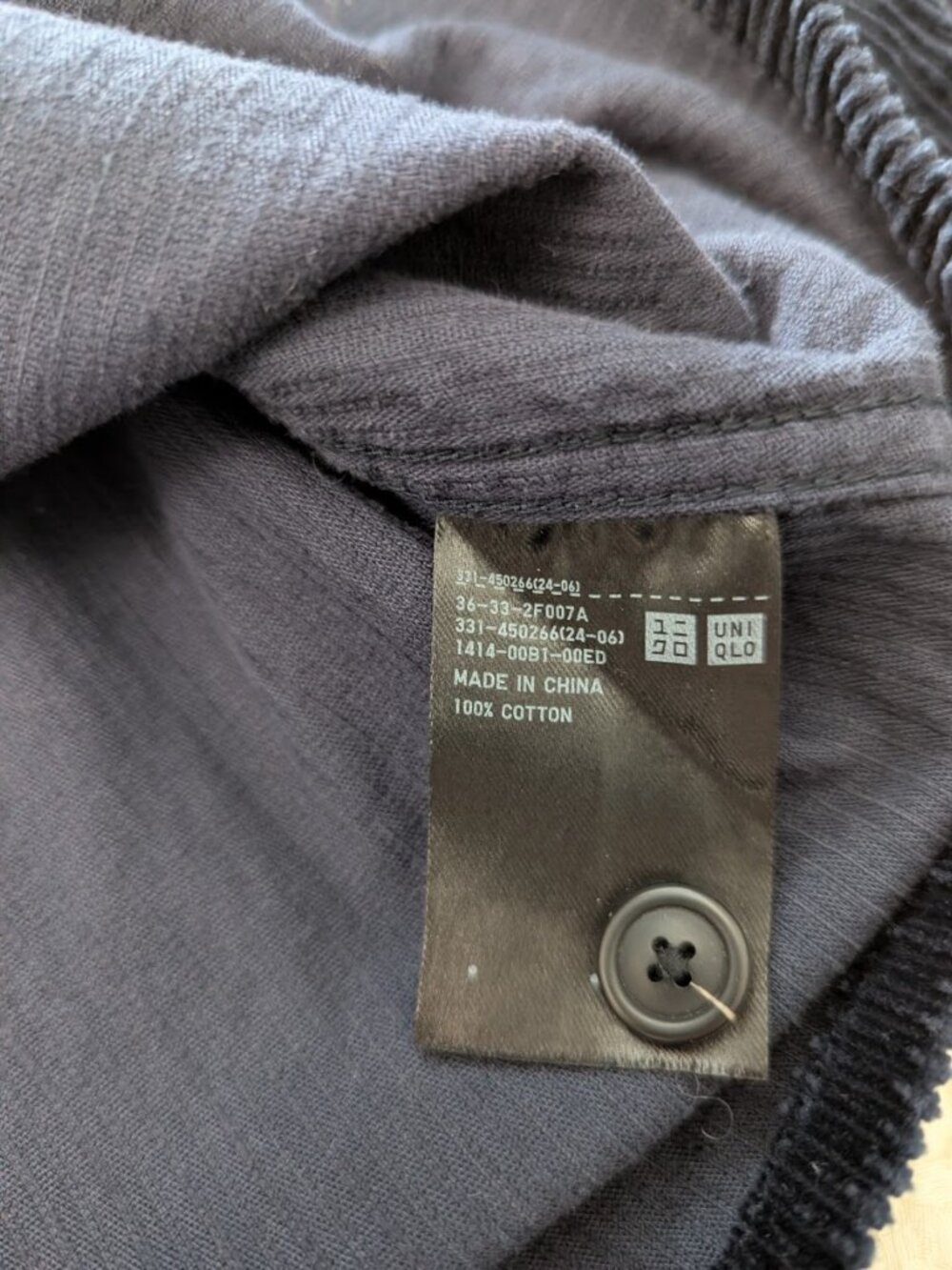 Uniqlo M Cotton Corduroy Navy Shacket Overshirt Y2K Cottagecore Preppy - Picture 7 of 12